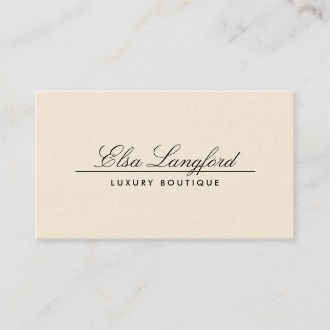 Tarjeta De Visita Diseñador elegante y lujoso con encanto de marfil (Anverso)