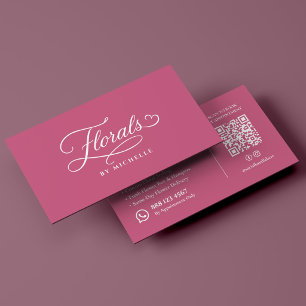 Tarjeta De Visita Diseñador floral de lujo Florista Rosa
