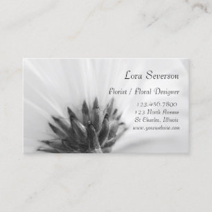 Tarjeta De Visita Diseñador floral de margarita blanca y negra