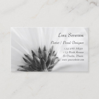 Tarjeta De Visita Diseñador floral de margarita blanca y negra
