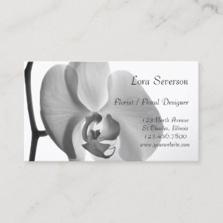 Tarjeta De Visita Diseñador floral de orquídeas blancas