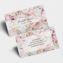 Tarjeta De Visita Diseñador Floral de Rosas Pastel