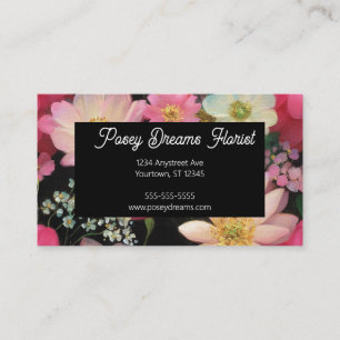 Tarjeta De Visita Diseñador Floral Florista Patrón de Flor Colorida
