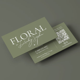 Tarjeta De Visita Diseñador floral minimalista elegante florista Sag