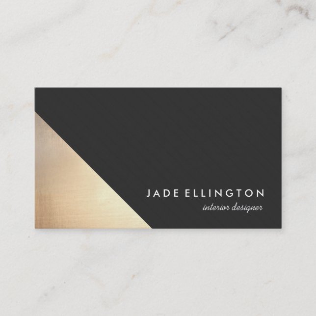 Tarjeta De Visita Diseñador Geométrico Guay Moderno Gold Black and G (Anverso)
