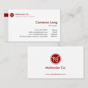 Tarjeta De Visita Diseñador Gerente Minimalista Limpio Rojo Blanco M