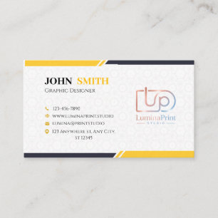 Tarjeta De Visita Diseñador Gráfico Corporativo Moderno Logo Persona