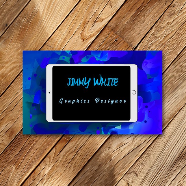 Tarjeta De Visita Diseñador gráfico de diseño de Tablet PC o artista (Subido por el creador)