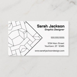 Tarjeta De Visita Diseñador gráfico de líneas blancas y negras