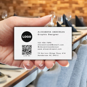Tarjeta De Visita Diseñador Gráfico de Logotipo de Código QR Horizon
