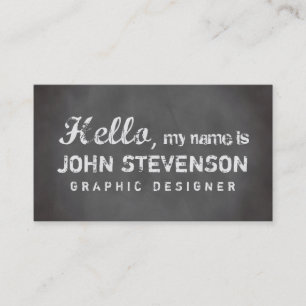 Tarjeta De Visita Diseñador gráfico de moda de pizarra gris