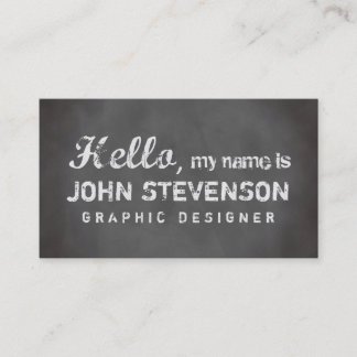 Tarjeta De Visita Diseñador gráfico de moda de pizarra gris