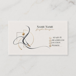 Tarjeta De Visita Diseñador Gráfico Minimalista Elegante