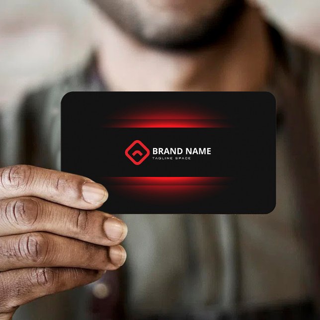 Tarjeta De Visita Diseñador gráfico profesional rojo Elegante negro (Subido por el creador)