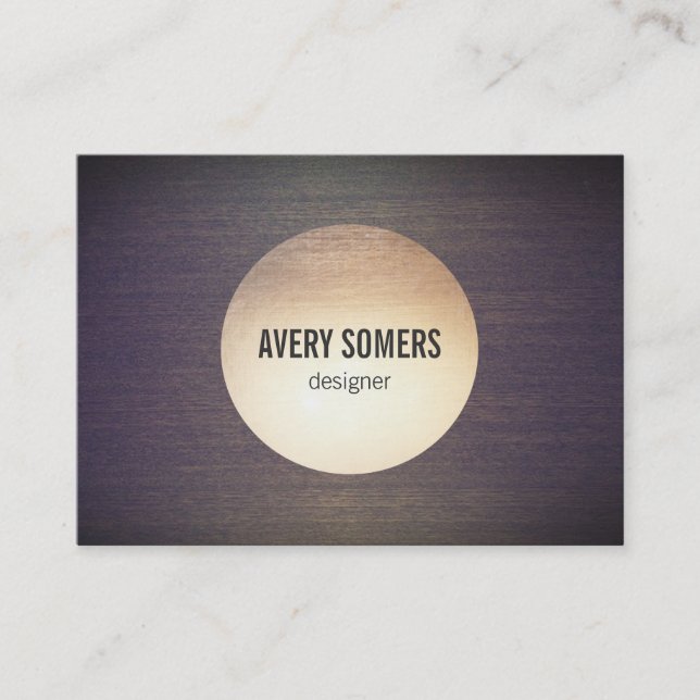 Tarjeta De Visita Diseñador Guay Gold Circle Emblem Wood (Anverso)