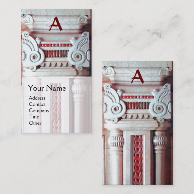 Tarjeta De Visita DISEÑADOR INTERIOR,ARQUITECTURA Monograma blanco r (Anverso / Reverso)