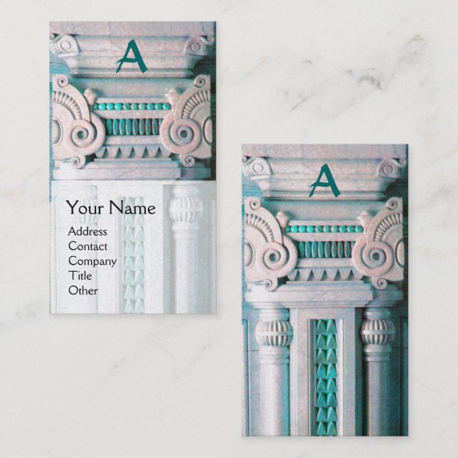 Tarjeta De Visita DISEÑADOR INTERIOR,ARQUITECTURA Monograma blanco V (Anverso / Reverso)