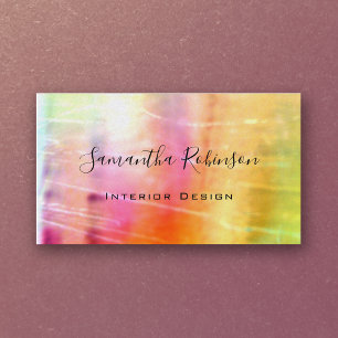 Tarjeta De Visita Diseñador interior elegante amarillo dorado rosa