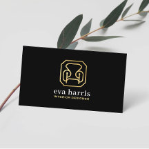 Diseñador interior Elegante Logotipo Gris y Oro