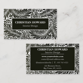 Tarjeta De Visita Diseñador interior elegante Patrón blanco y negro