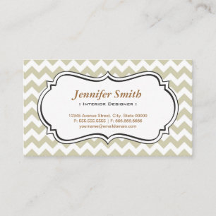 Tarjeta De Visita Diseñador interior - Jazmín simple Chevron