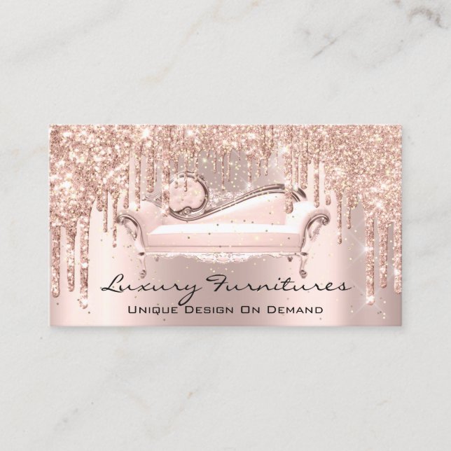 Tarjeta De Visita Diseñador interior Mobiliario único Rosa Sofa Lux (Anverso)