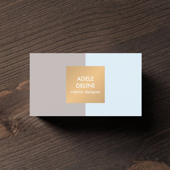 Tarjeta De Visita Diseñador interior moderno de cobre azul claro (Subido por el creador)