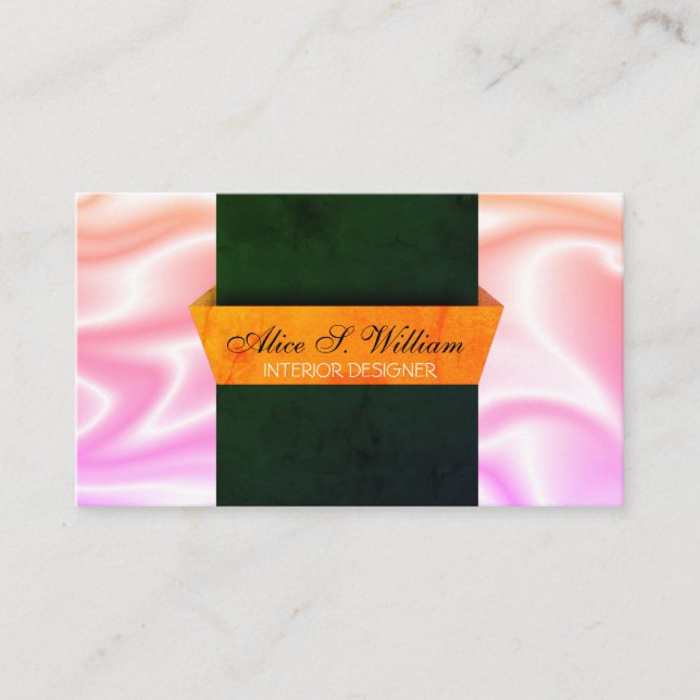 Tarjeta De Visita Diseñador interior moderno diseñado en 3D (Anverso)