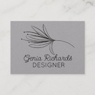 Tarjeta De Visita Diseñador minimalista de flores de lirio botánico 