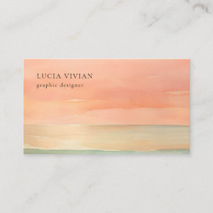 Tarjeta De Visita Diseñador Minimalista de Sunset de color de agua