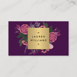 Tarjeta De Visita Diseñador moderno de motivos florales oscuros mora