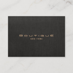 Tarjeta De Visita Diseñador moderno Faux Black Linen Profesional