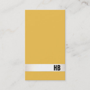 Tarjeta De Visita Diseñador moderno Guay Monograma mostaza amarillo
