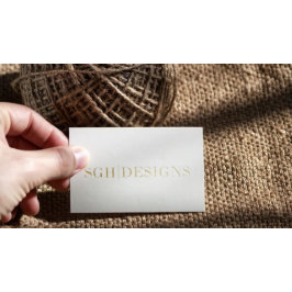 Tarjeta De Visita Diseñador moderno Texto mínimo en blanco y Grabado