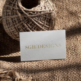 Tarjeta De Visita Diseñador moderno Texto mínimo en blanco y Grabado