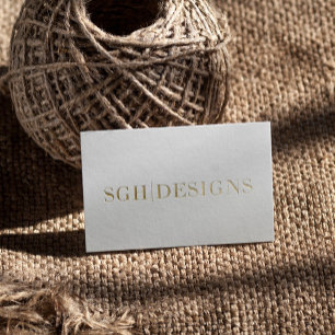Tarjeta De Visita Diseñador moderno Texto mínimo en blanco y Grabado