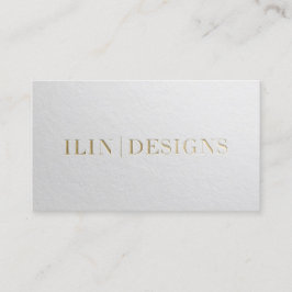 Tarjeta De Visita Diseñador moderno Texto mínimo en blanco y Grabado