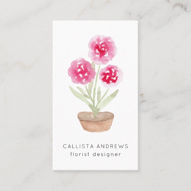 Tarjeta De Visita Diseñador moderno y elegante de floristería de col (Anverso)