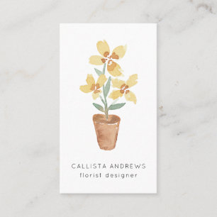 Tarjeta De Visita Diseñador moderno y elegante de floristería de flo