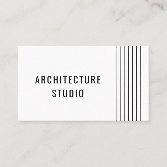 Tarjeta De Visita Diseñador profesional de arquitectos de blanco neg (Anverso)