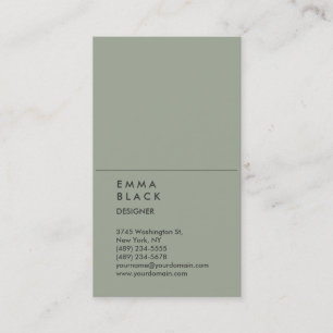 Tarjeta De Visita Diseñador profesional de estilo gris de Moda verti
