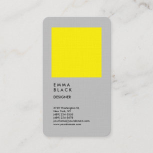 Tarjeta De Visita Diseñador profesional Linen Yellow Gray