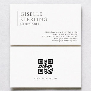 Tarjeta De Visita Diseñador UX Moderno Código QR Profesional