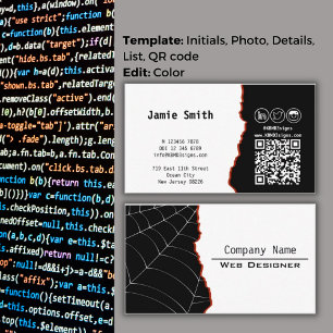 Tarjeta De Visita Diseñador Web de Paisajes en Blanco y Negro Modern