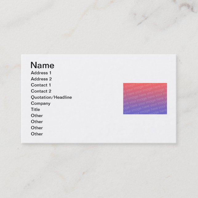 Tarjeta De Visita Diseñar el propio (Anverso)