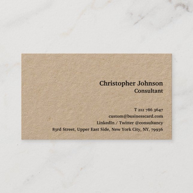 Tarjeta De Visita Diseñar un elegante y moderno Kraft profesional (Anverso)