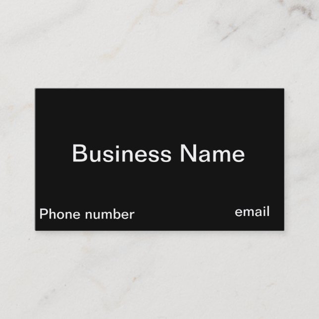 Tarjeta De Visita Diseñe su propio Businesscards negro (Anverso)