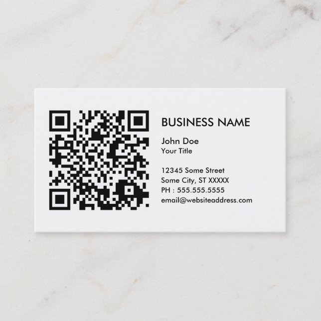 Tarjeta De Visita diseñe su propio código de QR (Anverso)
