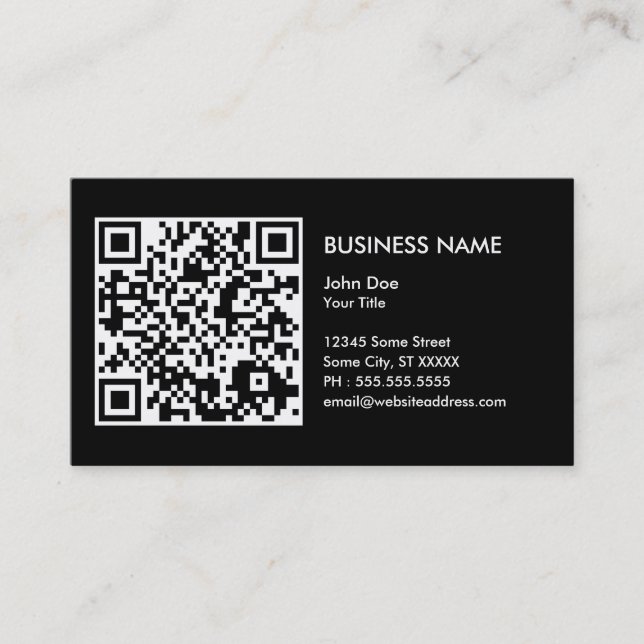 Tarjeta De Visita diseñe su propio código de QR (Anverso)