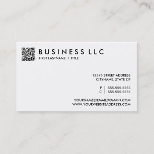 Tarjeta De Visita diseñe su propio código de QR: aclare blanco y